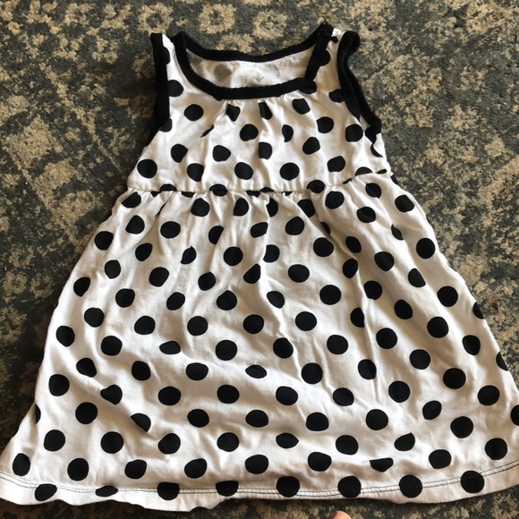 Old Navy Girls 6-12 Months Polka Dot Dress in Black and White - Picture 3 of 4